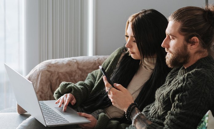 Couple on laptop